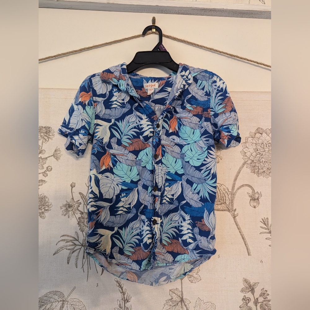Boys floral button down